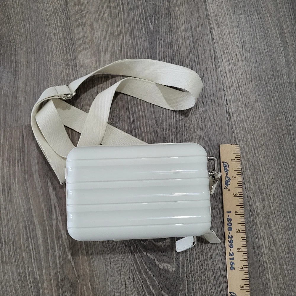 White Crossbody Mini Suitcase Bag - Picture 2 of 4